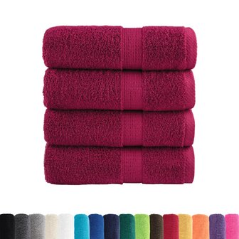 Premium washandjes SOLUND 4 stuks Bordeaux 30x30 cm 600 g/m&sup2; 2