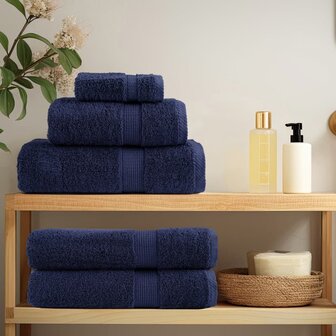 Premium washandjes SOLUND 10 stuks marineblauw 30x30 cm 600 g/m&sup2; 3