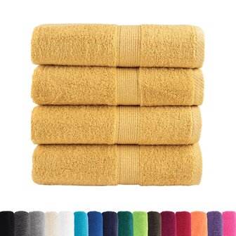 Premium washandjes SOLUND 4 stuks goud 30x30cm 600 g/m&sup2; 2