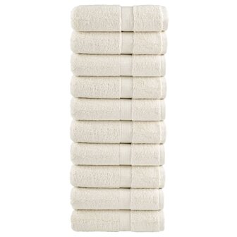 Premium washandjes SOLUND 10 stuks cr&egrave;me 30x30 cm 600 g/m2 1