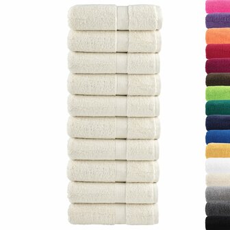Premium washandjes SOLUND 10 stuks cr&egrave;me 30x30 cm 600 g/m2 2