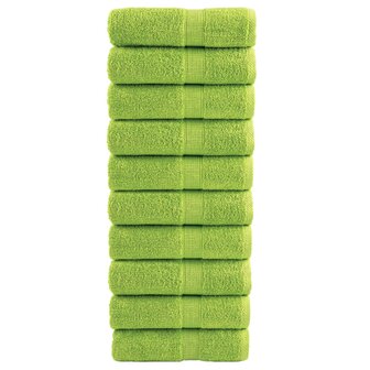 Premium washandjes SOLUND 10 stuks appelgroen 30x30 cm 600 g/m&sup2; 1