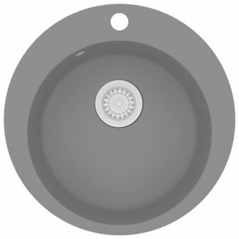 Spoelbak rond enkele bak graniet grijs  2