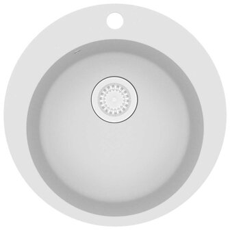 Spoelbak enkele bak rond graniet wit 2