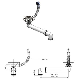 Spoelbak enkele bak graniet beige 8