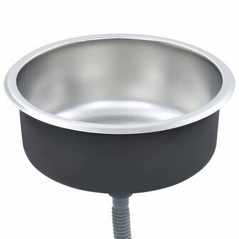 Spoelbak met afvoer en zwanenhals roestvrij staal 5