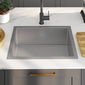 Spoelbak handgemaakt roestvrij staal 3