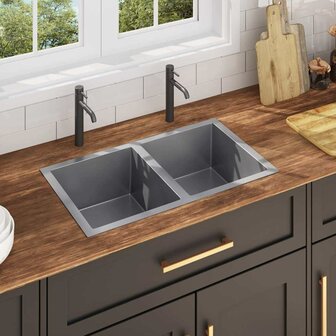 Spoelbak handgemaakt roestvrij staal 1
