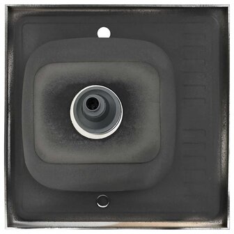 Spoelbak met afvoerset 600x600x155 mm roestvrij staal zilver 8