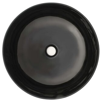 Wastafel rond 41,5x13,5 cm keramiek zwart 3