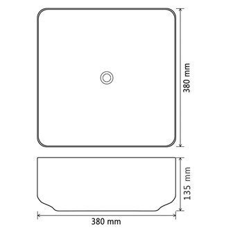 Wastafel vierkant 38x38x13,5 cm keramiek zwart 5