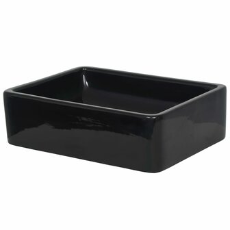 Wastafel vierkant 41x30x12 cm keramiek zwart 4