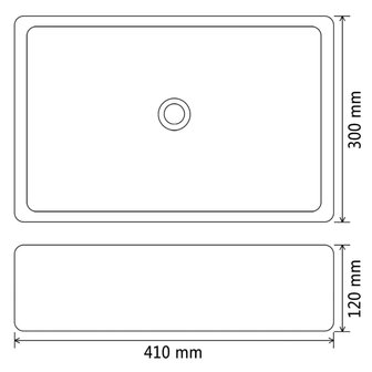Wastafel vierkant 41x30x12 cm keramiek zwart 6