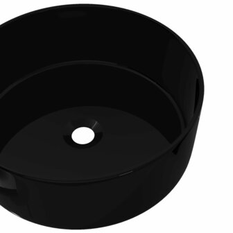 Wastafel rond 40x15 cm keramiek zwart 4