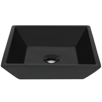 Wastafel vierkant 41,5x41,5x12 cm keramiek zwart 3