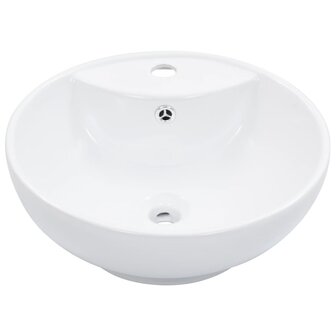 Wastafel met overloop 46,5x18 cm keramiek wit 2