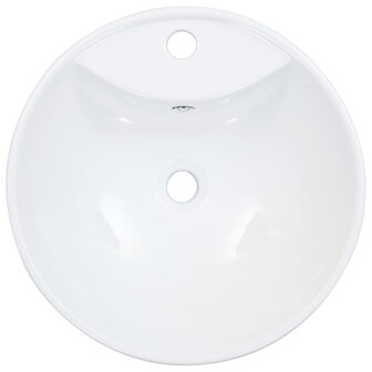 Wastafel met overloop 46,5x18 cm keramiek wit 4