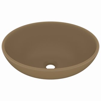 Wastafel ovaal 40x33 cm keramiek matcr&egrave;me 2
