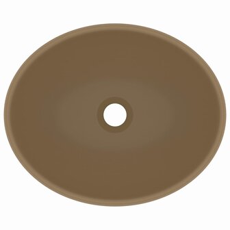 Wastafel ovaal 40x33 cm keramiek matcr&egrave;me 4