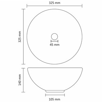 Wastafel rond 32,5x14 cm keramiek mat donkerblauw 6