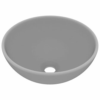 Wastafel rond 32,5x14 cm keramiek mat lichtgrijs 2