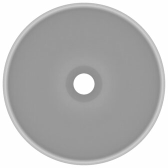 Wastafel rond 32,5x14 cm keramiek mat lichtgrijs 3