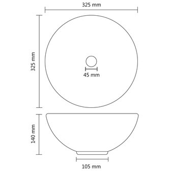 Wastafel rond 32,5x14 cm keramiek mat donkergrijs 6