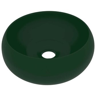 Wastafel rond 40x15 cm keramiek mat donkergroen 2