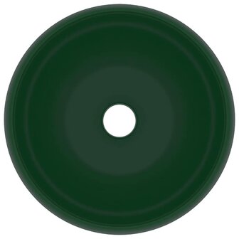Wastafel rond 40x15 cm keramiek mat donkergroen 4