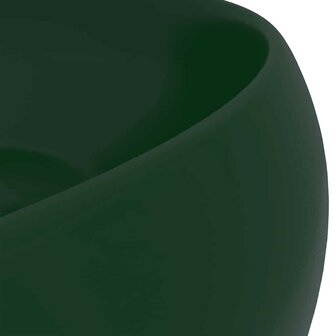 Wastafel rond 40x15 cm keramiek mat donkergroen 5