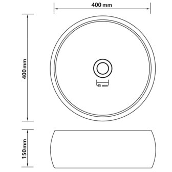 Wastafel rond 40x15 cm keramiek mat donkergroen 6