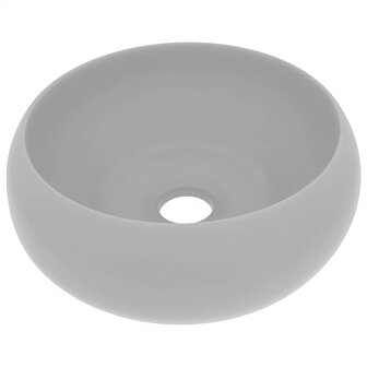 Wastafel rond 40x15 cm keramiek mat lichtgrijs 2