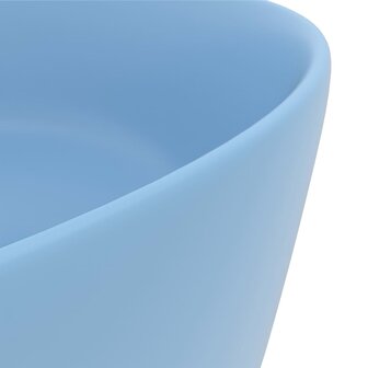Wastafel rond 40x15 cm keramiek mat lichtblauw 5