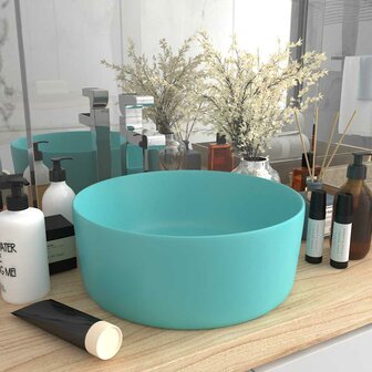 Wastafel rond 40x15 cm keramiek mat lichtgroen 1