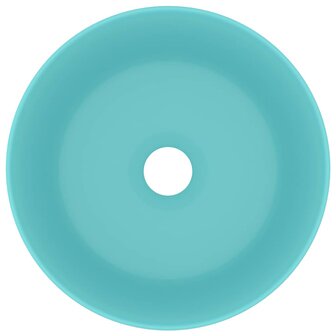 Wastafel rond 40x15 cm keramiek mat lichtgroen 3