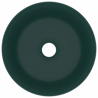 Wastafel rond 40x15 cm keramiek mat donkergroen 3