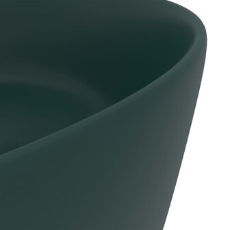 Wastafel rond 40x15 cm keramiek mat donkergroen 5