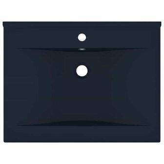 Wastafel met kraangat 60x46 cm keramiek mat donkerblauw 3