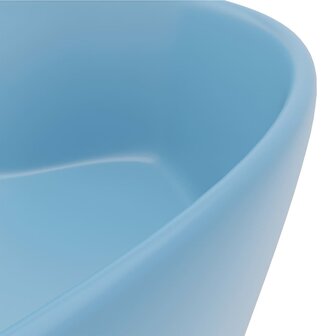 Wastafel met overloop 36x13 cm keramiek mat lichtblauw 6