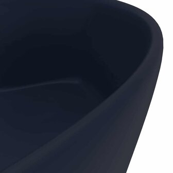 Wastafel met overloop 36x13 cm keramiek mat donkerblauw 6