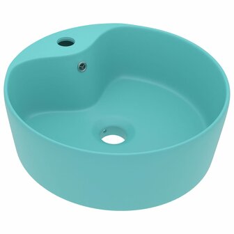 Wastafel met overloop 36x13 cm keramiek mat lichtgroen 2