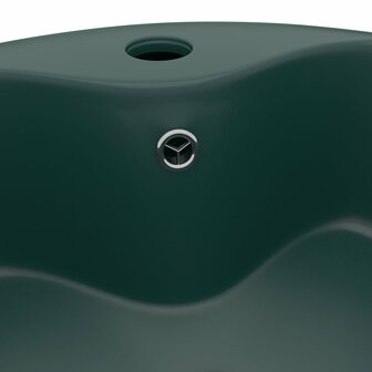 Wastafel met overloop 36x13 cm keramiek mat donkergroen 5