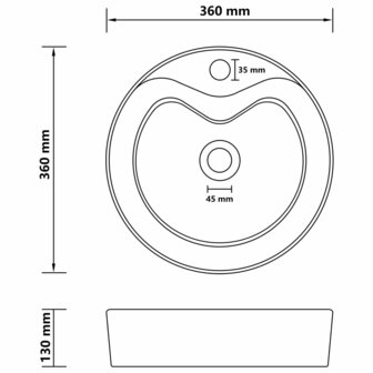 Wastafel met overloop 36x13 cm keramiek mat donkergroen 7