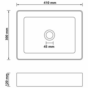 Wastafel 41x30x12 cm keramiek matwit 6