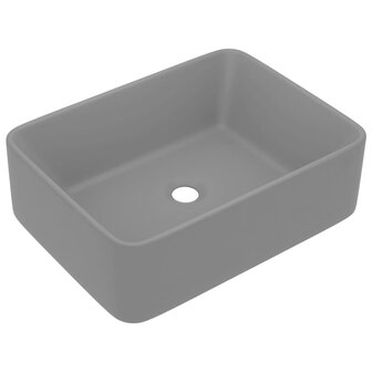 Wastafel 41x30x12 cm keramiek mat lichtgrijs 2