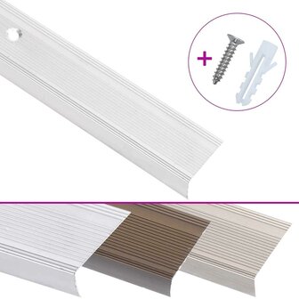 Trapprofielen L-vormig 15 st 90 cm aluminium zilverkleurig 2