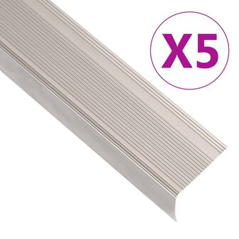 Trapprofielen L-vormig 5 st 90 cm aluminium champagnekleurig 1