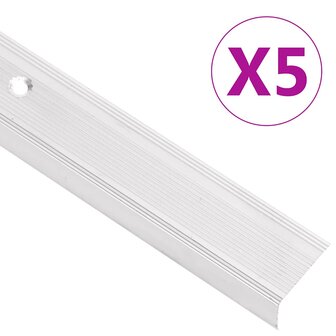 Trapprofielen L-vormig 5 st 100 cm aluminium zilverkleurig 1