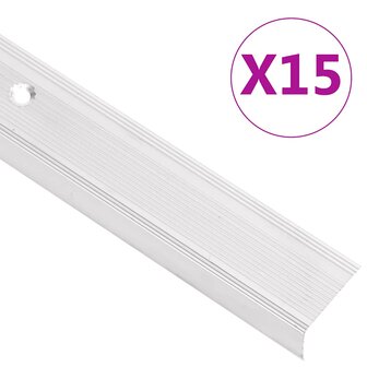 Trapprofielen L-vormig 15 st 100 cm aluminium zilverkleurig 1