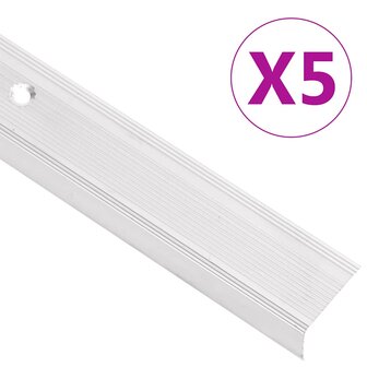Trapprofielen L-vormig 5 st 100 cm aluminium zilverkleurig 1